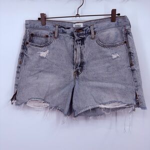 Pistola High Rise Distressed Denim Cutoff Shorts Size 31 Light Wash